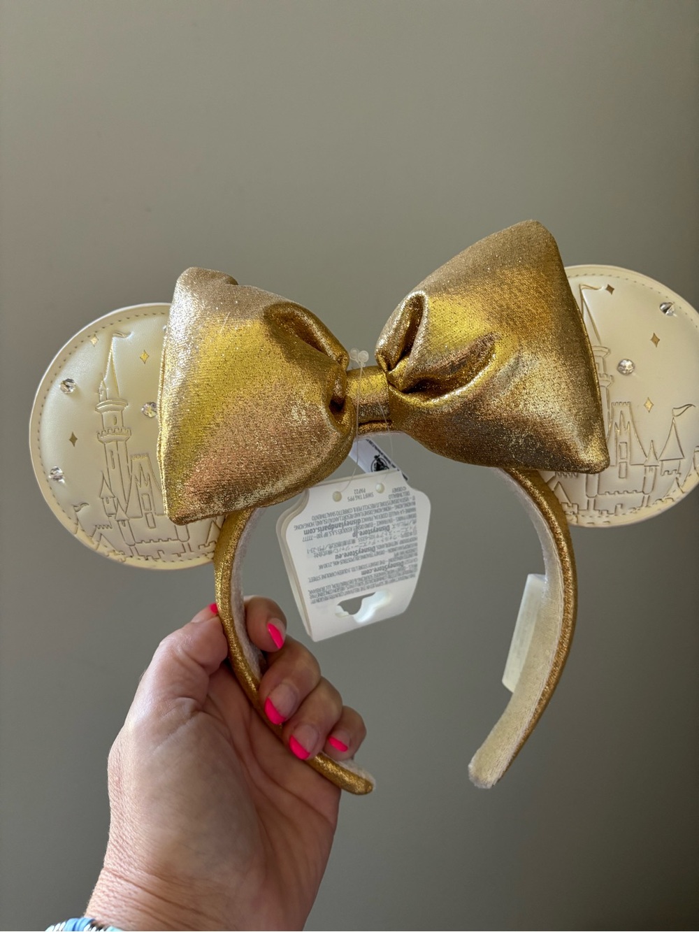 Walt Disney World Cinderella Castle Bejeweled Mickey Minnie Ears Headband New